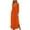 Orange, variant on BangWanChi Long Sleeve Dresses for Women Fall Women's Fashion Color V-neck Seven-point Sleeve Long Split Dress