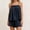 Dark Blue, variant on Women Relaxed Matching Short Lounge Sleep Set Gingham Plaid Spaghetti Strap Smocked Ruffle Cami Top and Loose Shorts Daily Summer Outfits Pink L