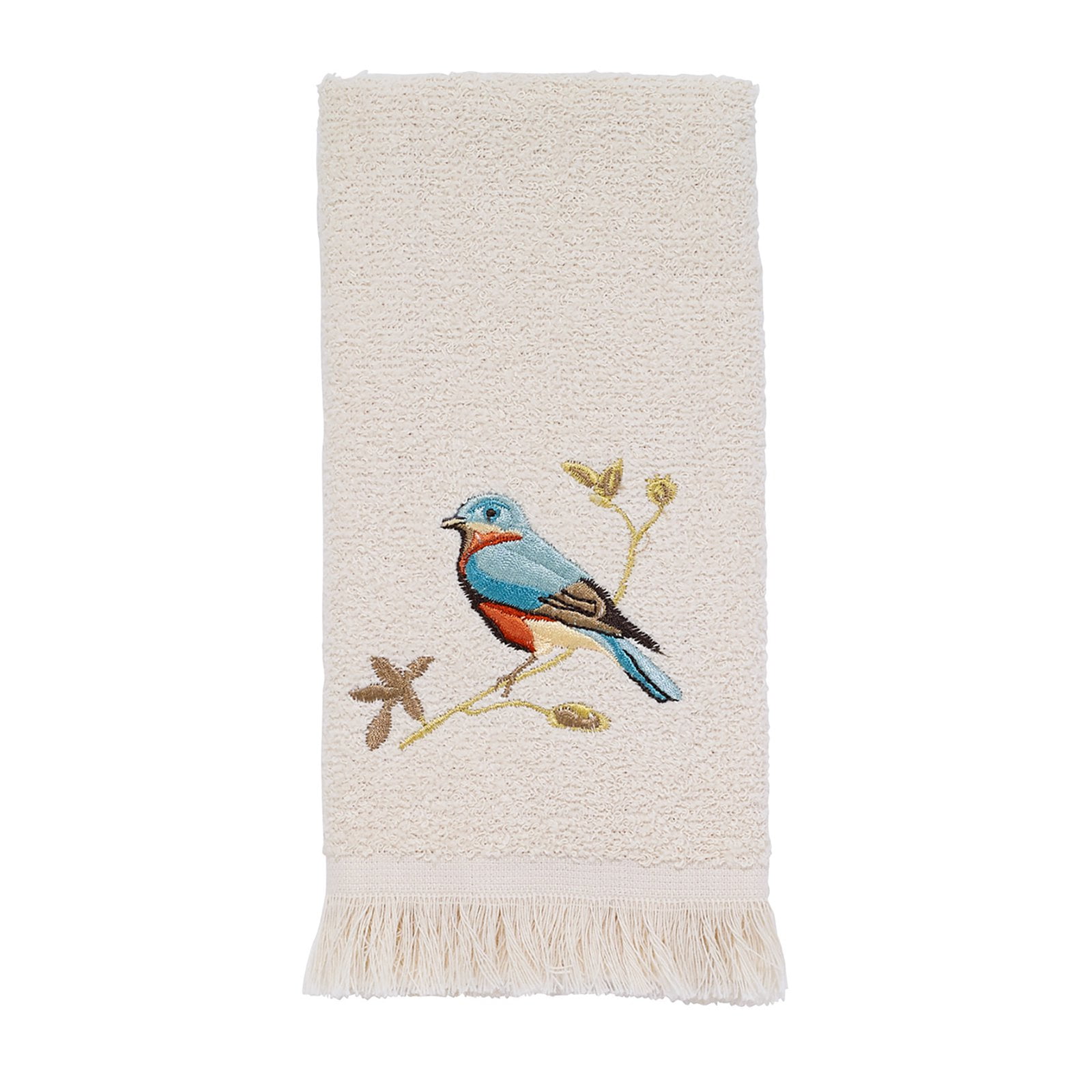 SALE Flawed Towel Embroidered Waffle Weave Hand/Dish Towel Bluebird