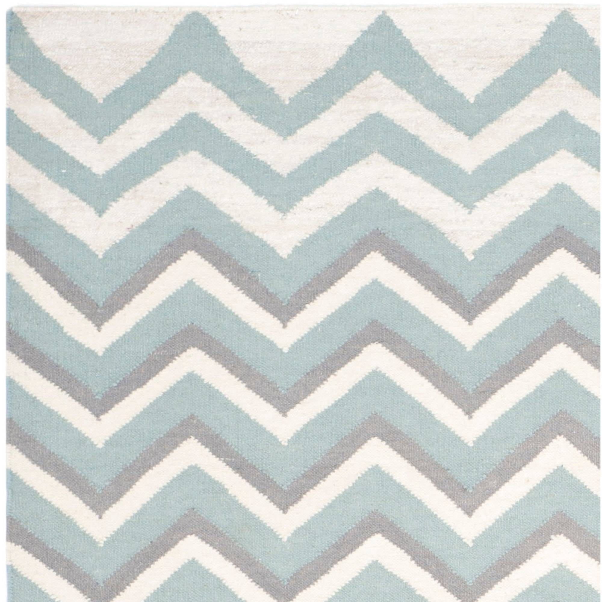 SAFAVIEH Dhurries Marisa Geometric Area Rug, Blue/White, 6' x 9'