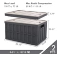thumbnail image 6 of 64L Collapsible Storage Bins with Lids Plastic Storage Containers for Organizing Stackable Storage Box Large Heavy Duty Utility Crates, 2 Packs, 6 of 7