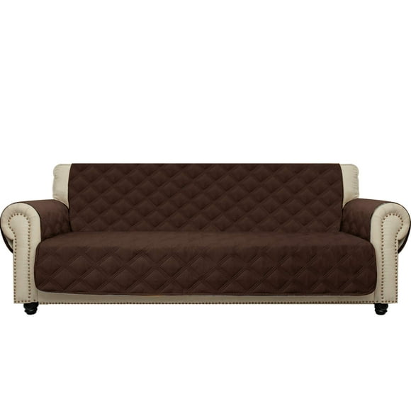CHHKON Sofa Cover 100% Waterproof Non-Slip Quilted Furniture Protector Sofa Slipcover for Children, Pets for Leather Couch (Chocolate, 78")