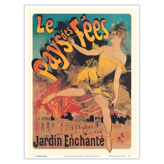 The Land of Fairies Enchanted Garden - Paris Universal Exposition of 1889 - Vintage Exhibition Poster by Jules Chéret c.1899 - Master Art Print (Unframed) 9in x 12in