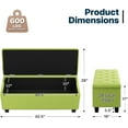 thumbnail image 3 of COCOKUN 43 Inches Storage Ottoman Bench, Upholstered Tufted End of Bed Storage Bench, Large Ottoman Foot Rest with Legs, Load up to 800 lb, for Living Room, Bedroom, Entryway, Green, 3 of 16