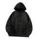 thumbnail image 5 of Sudadera con capucha de manga larga para adolescentes, niñas, mujeres, hombres, otoño e invierno, sudadera con cordón de moda Negro, 5 of 8