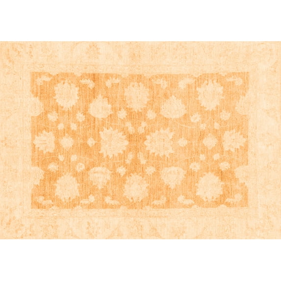 Ahgly Company Indoor Rectangle Oriental Orange Traditional Area Rugs, 2' x 3'