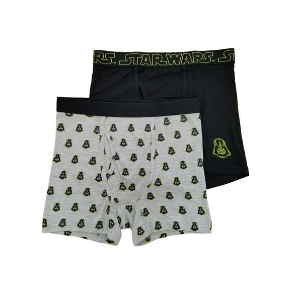 Star Wars Mens 2-Pack Gray & Black Darth Vader Underwear Boxer Briefs Small