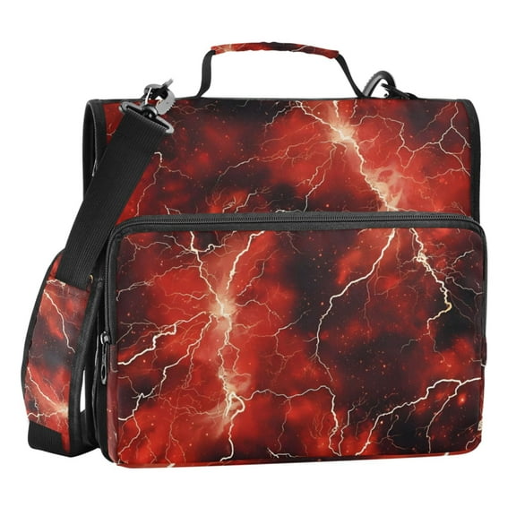 ALAZA Zipper Binder Red Lightning 3 Ring Trapper Keeper File Folder Organizer Bag