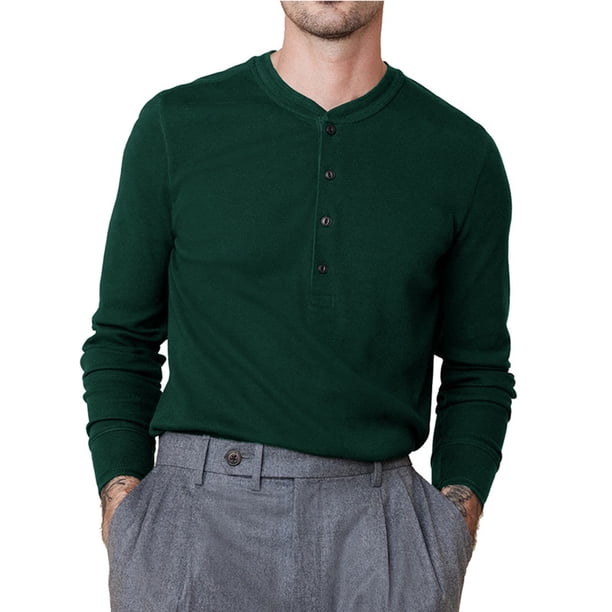 Blusas y camisas de manga larga con cuello redondo para hombre, blusa informal de moda con bloques de color, manga larga, cuello redondo, blusa de poliéster, algodón y poliéster.