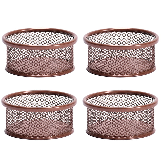 Methold Organizador de 4 clips de papel con forma de clip, multifuncional, de metal, para mantener el escritorio limpio, ideal para chinchetas Carpetas de archivos oro rosa