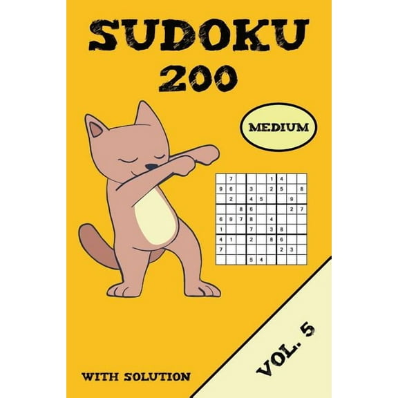 Sudoku 200 Medium With Solution Vol. 5 : Puzzle puzzle booklet, 9x9, 2 puzzles per page (Paperback)