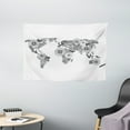 thumbnail image 1 of Modern Tapestry, Floral Planet Earth Petals with Butterflies Flying on Continents Oceans Graphic Art, Wall Hanging for Bedroom Living Room Dorm Decor, 60W X 40L Inches, Black White, by Ambesonne, 1 of 2