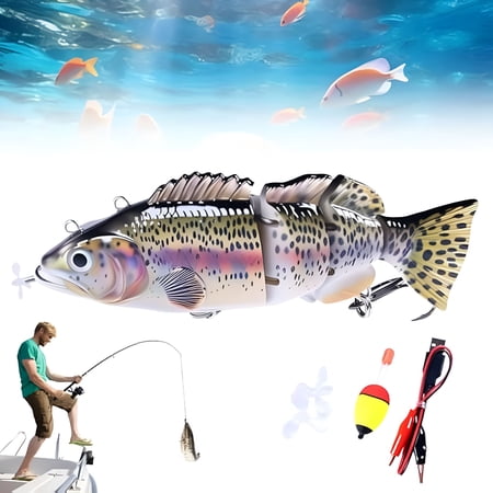 BESTSKY 5.5 Inch Robotic Swimming Bait Electronic Fishing Lure for Bass & Saltwater