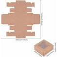 thumbnail image 3 of 24 Packs Square Kraft Paper Drawer Boxes with PVC Window Lid 2.5x2.5x1.2 Paper Gift Boxes for Bakery Party Favor Treats Storage, 3 of 9