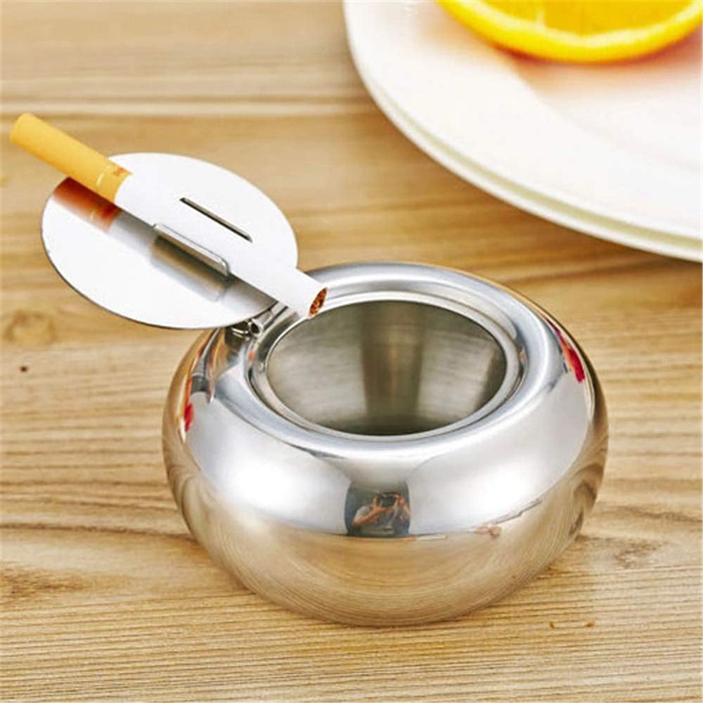 Ashtray with Lid, Stainless Steel Modern Tabletop Ashtray Windproof,  Unbreakable Cigarette Ashtray Indoor Outdoor Use, Desktop Smoking Ash Tray  Home 