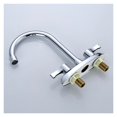 thumbnail image 3 of Double Hole Handle Kitchen Faucet, Brass Rotary Hot And Cold Basin Sink Mixer Tap, Sink Water Mixer Washbasin Kitchen Faucet ,Versatile Features, 3 of 6