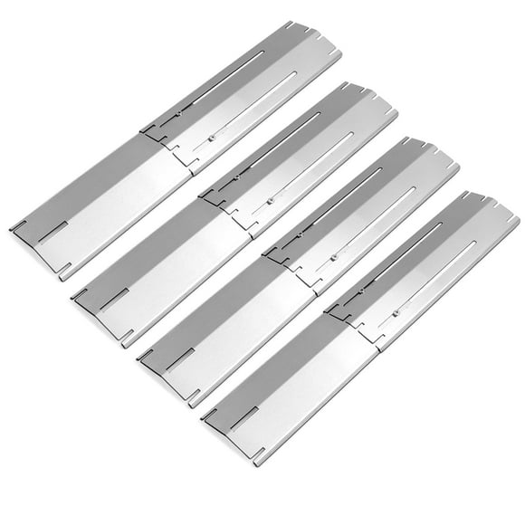 Plowo Écran de Tente Universel Ajustable, Plaque Chauffante en Acier Inoxydable, Couvercle de Brûleur de Gril, Tente Chauffante, Ensembles de Réparation de Gril pour Charbroil et Autres Modèles de Gril à Gaz, Pièces de Rechange pour BBQ, Lot de 4