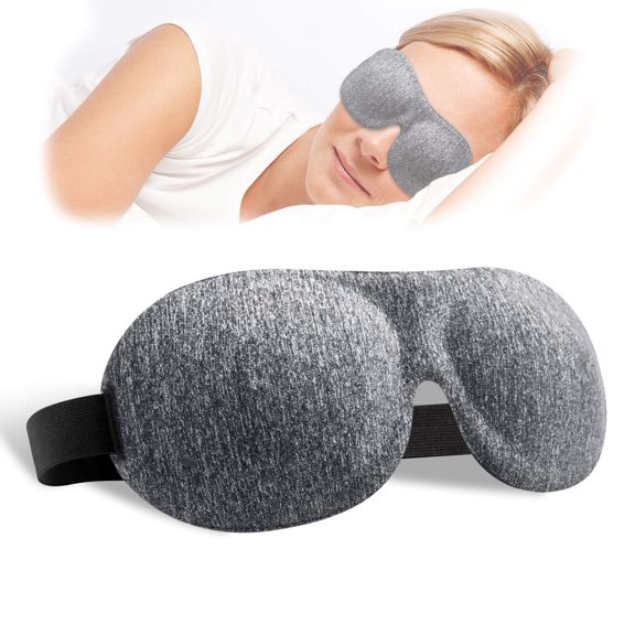 Sleep Mask, 100% Blackout 3D Contoured Sleeping Eye Mask, Upgraded Eyelash Friendly Night Blindfold with Adjustable Strap, Lightweight Soft Eyeshade for Women Men, Concave Cup Eye Cover for Travel Nap