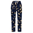 thumbnail image 4 of DHFJKG Women Linen Capri Pants Leopard Printed Summer Lightweight Loose Fit Casual Drawstring Beach Pants Versatile Trousers, 4 of 5