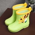thumbnail image 4 of Hrsba Kids Unisex Rain Boots,On Solid Color Waterproof Short Rubber Boots for 2-11Y, 4 of 8