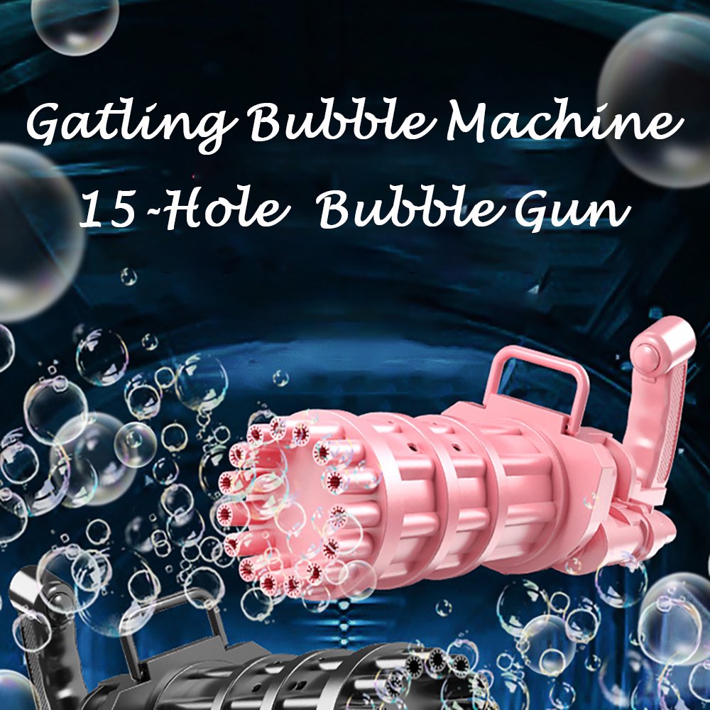 Gatling Bubble Machine 2021 Cool Automatic Gatling Bubble Gun , 15Hole
