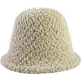 thumbnail image 3 of CoCopeaunts Bucket Hats for Women Solid Color Winter Lamb Velvet Mens Fisherman Caps Windproof Warm Fluffy Sherpa Basin Hats, 3 of 8