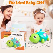 Vanmor Musical Crawling Turtle Baby Toy – Light-Up Tummy Time & Sensory Development Crawler with Breathing Night Light, Soothing Sounds, and Teether – Ideal Gift for Infants 6-12 Months & 1-2-3 Year