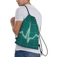 thumbnail image 3 of Kdxio ECG Wave Print Drawstring Backpack Bag,Waterproof Draw String Back Sack, Gym Drawstring Bags Swim Bag For Unisex, 3 of 9