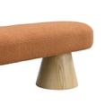 thumbnail image 5 of Christopher Knight Home Scandinavian 63" Entryway Bench, Boucle Upholstered Ottoman, Orange, 5 of 7