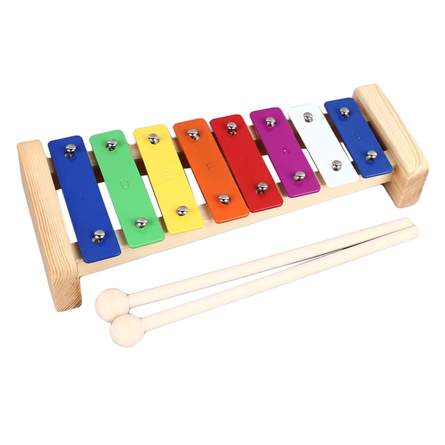 Kids Xylophone, 8 Notes Great Workmanship Accurate Tone Glockenspiel Instrument Colorful Keys for Practice