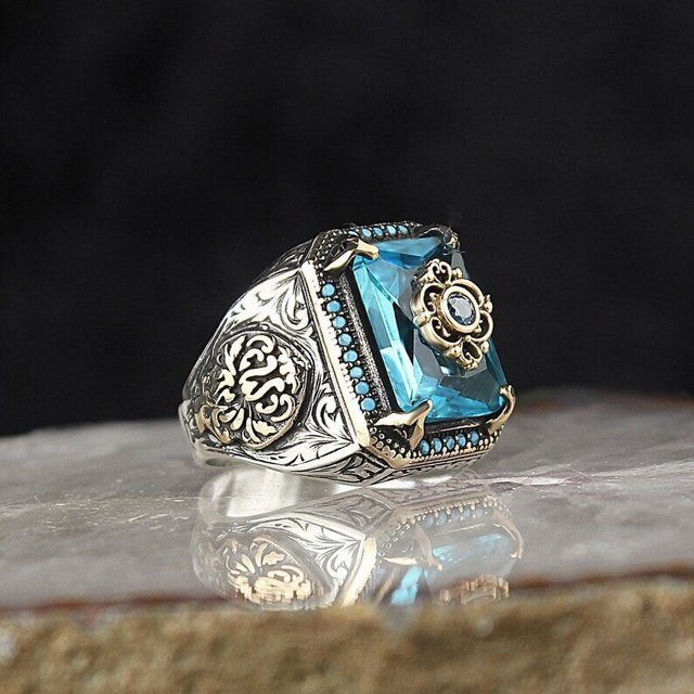 Anillo clásico con incrustaciones de piedra negra para hombre, anillos Punk de circón, joyería de lujo para boda, compromiso, moda