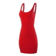 thumbnail image 2 of A2Y Women's Ribbed Scoop Neck Sleeeveless Mini Bodycon Dress Poppy L, 2 of 5