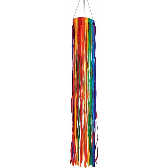 In the Breeze 5186 — 24-Inch Rainbow Ribbon Windsock - Colorful Outdoor Windsock Decoration
