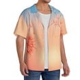 thumbnail image 2 of Gukieu The Sunset of Dandelion Print Men's Short-sleeved Shirts, Button-down Pocket Shirts, T-shirts, Beach Vacation Travel Summer Clothing-Small, 2 of 5