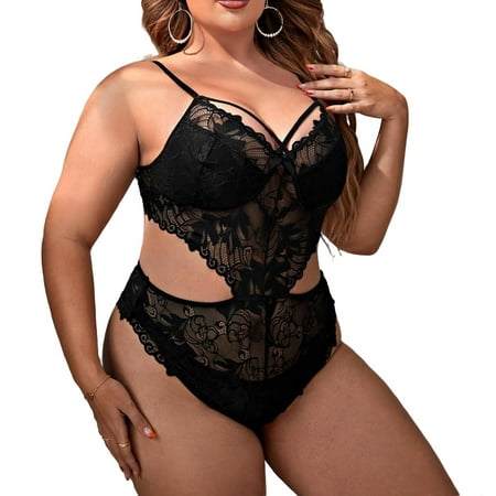 

Teddies Black Plus Size Sexy Lingerie (Women s)