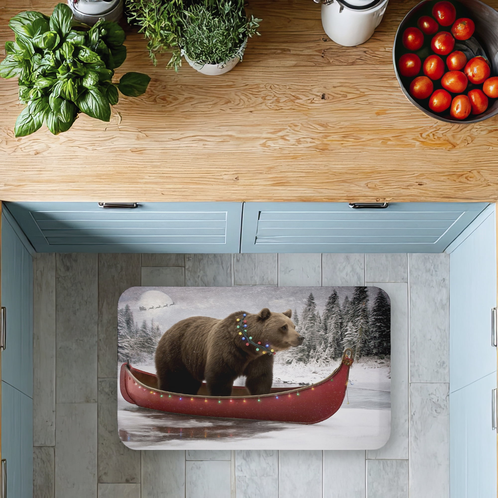 Stupell Industries Yuletide Voyage Bear Printed Anti-Fatigue Floor Mat, design by Kelley Parker