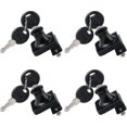 thumbnail image 1 of 4 piezas de cerradura de puerta de vidrio, cerradura de vitrina, pestillos de seguridad de apertura doble o simple, para puerta de vidrio de 5-8 mm, llave separada sin taladrar, al, 1 of 3