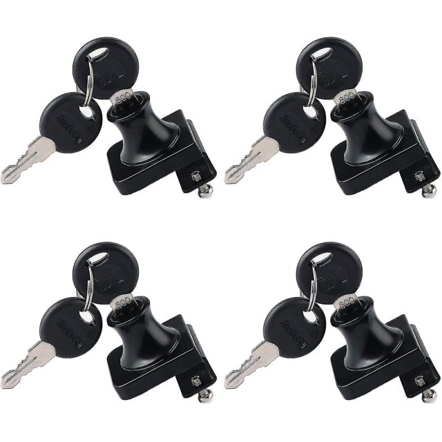 4 piezas de cerradura de puerta de vidrio, cerradura de vitrina, pestillos de seguridad de apertura doble o simple, para puerta de vidrio de 5-8 mm, llave separada sin taladrar, al