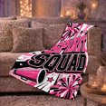thumbnail image 6 of Pink Black And White Spirit, Bold Cheer Graphic Style for Cheerleading Fans And Team Supporters, Housewarming Gift with Cozy Flannel Blanket, Home Decor for Bedroom And Living Room And Game Room, 6 of 9