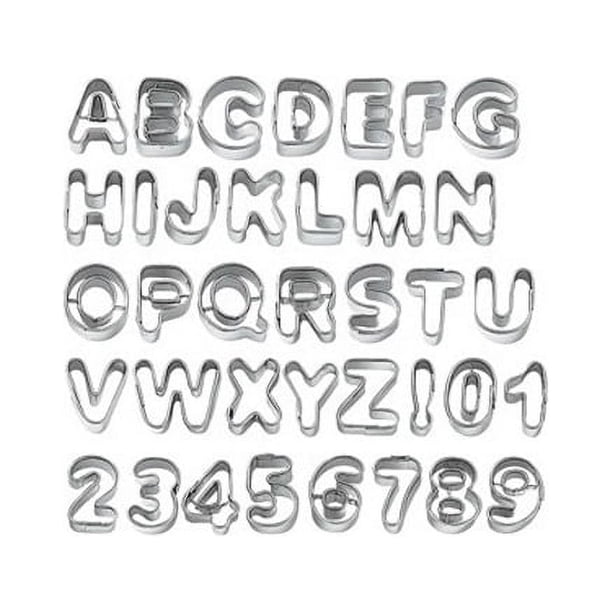 37 piezas de Metal letras del alfabeto y número Sugarcraft cortadores de decoración de pasteles con fondant juego de moldes para galletas y galletas