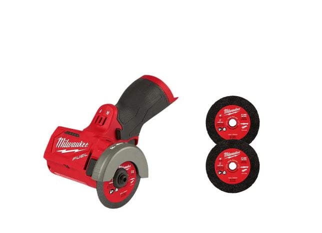 Milwaukee M12 FUEL 12-Volt 3 in. Lithium-Ion Brushless Cordless Cut Off Saw (Tool-Only) with 3 in. Metal Cut Off Wheels (6-Pack)
