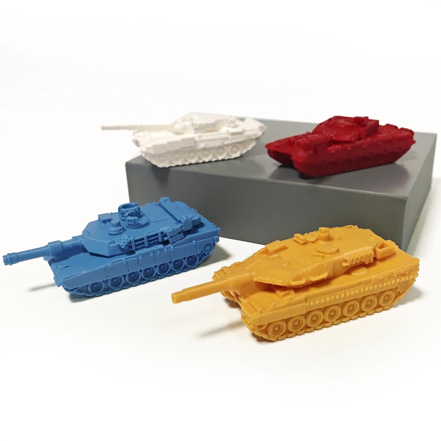 World Order: Player Tanks - 4 Large Battle Models, 3D Printed Plastic Components, Board Game Accessory, Collectible Decorative Pieces, Tabletop Add-On