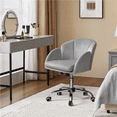 thumbnail image 2 of Alden Design Modern Swivel Rolling Desk Chair with Armrests for Home Office, Light Gray, 2 of 10