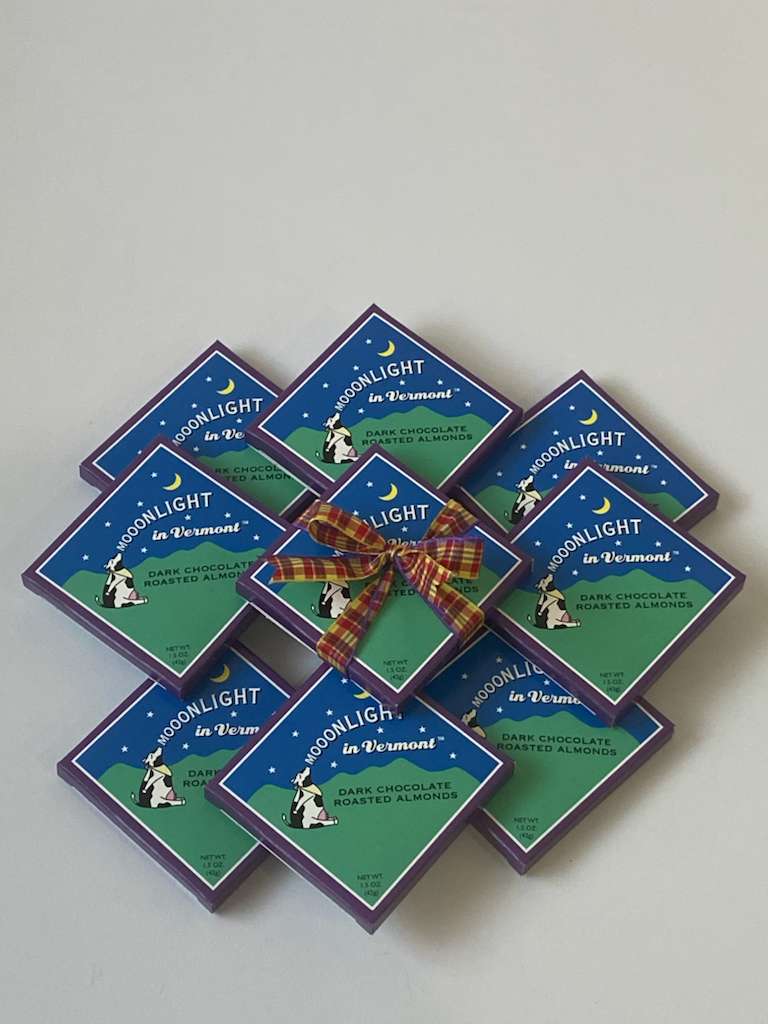 Sweet on Vermont - Mooonlight in Vermont Dark Chocolate Roasted Almond Bars - 9-Pack
