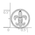 thumbnail image 4 of 14k White Gold Diamond Fleur De Lis in Circle Chain Slide, 4 of 6