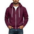 thumbnail image 3 of Diufon Zip Up Hoodie Men Long Sleeve Big and Tall Going Out Hooded Jackets Fall Winter Warm Pullover Sweatshirts, 3 of 8