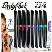 BIC BodyMark Temporary Tattoo Marker, Assorted Colors, 8-Count, For Special Occasions, Festivals, and More