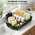 thumbnail image 3 of Estante para secar platos SAYZH, encimera de cocina ampliable, color negro, 3 of 9