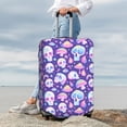 thumbnail image 3 of Lsque Skull mushroom colorful Printed Luggage Cover, Travel Luggage Protector,Scratch and Dirt Resistant, Fits 18-32 Inch Luggage - Small, 3 of 9