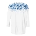 thumbnail image 5 of Women's Casual Printed Round Neck Quarter Sleeve 3/4 Sleeve T-shirt Loose Top, 5 of 5